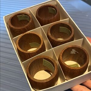 Genuine teak napkin rings